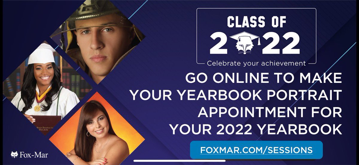 Class of 2022! This is our Senior Season! Make sure to visit FoxMar to make your yearbook portrait appointments!