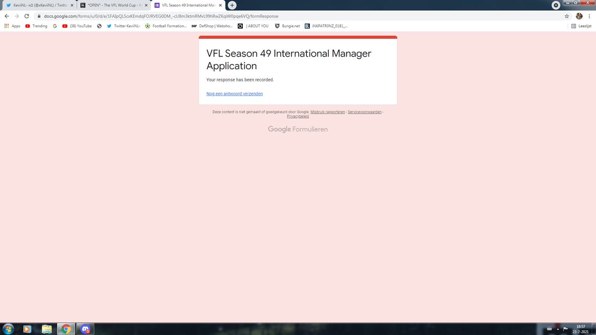 Done! let the wait begin🦁🇳🇱🤞 <a href="/TheVFL_/">VFL</a> 

Goodluck to all others who apply'd for there nation🤝