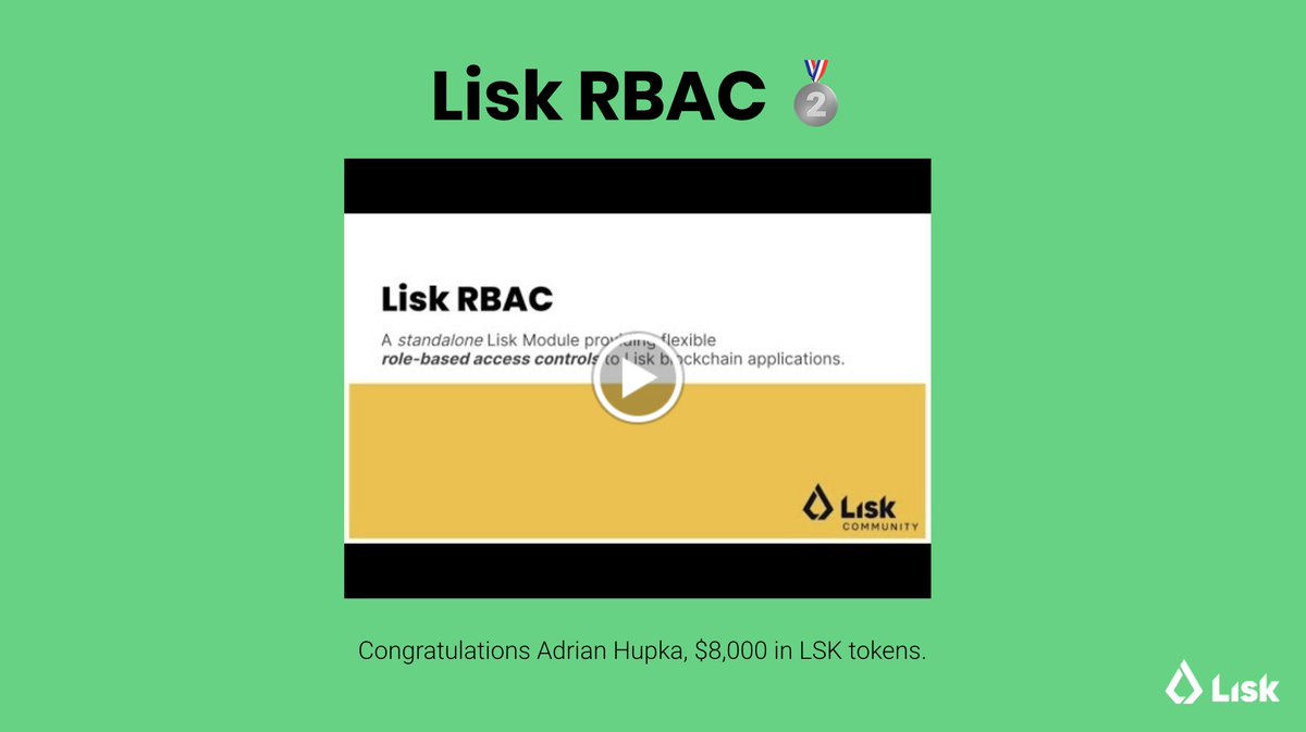 Lisk's tweet photo. Main Prizes | #HackOnLisk Champions 🏆
🥉 #Mynt - $5,000
🥈 #LiskRBAC - $8,000
🥇 #Journals - $10,000
Thank you all for your submissions, and contribution to the #Lisk Ecosystem. Congratulations! 🎉 https://t.co/gDtbPmAx8k