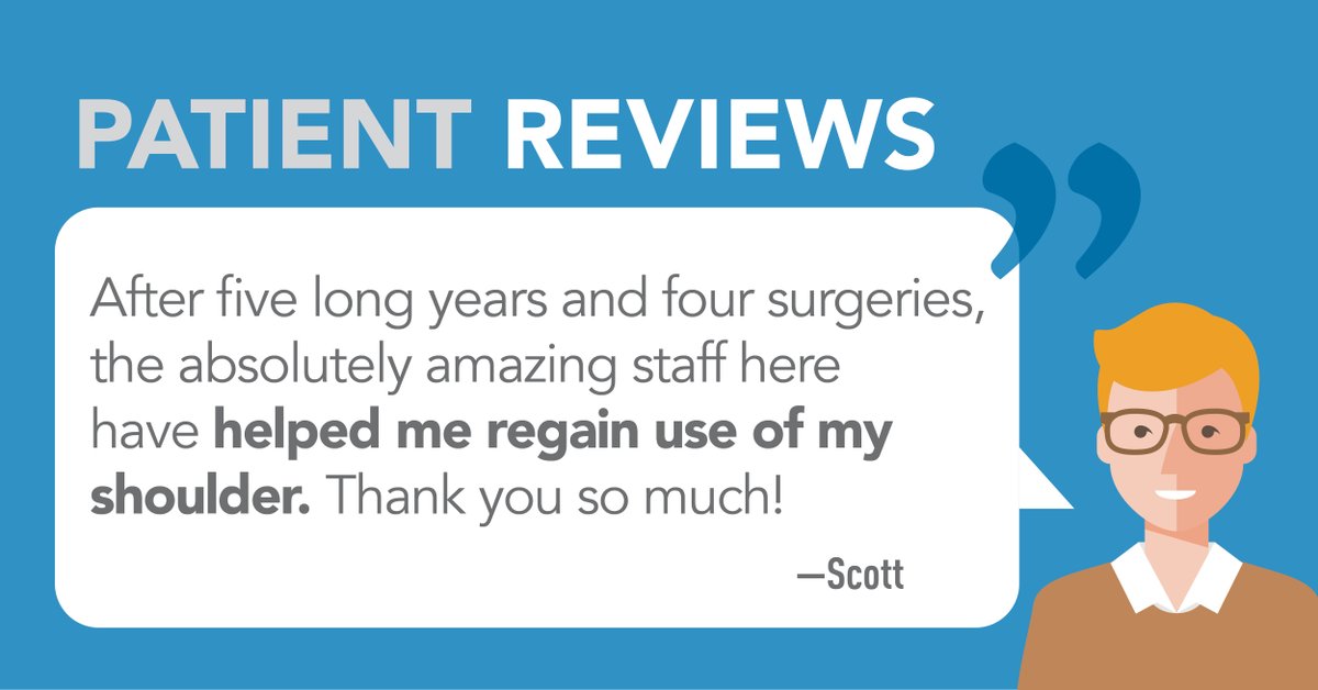 We love hearing about incredible patient success stories like this one from Scott! Share your patient journey story with us today or leave us a review on Facebook or Google.

#PatientReview #PatientFeedback #PhysicalTherapy #ChoosePT #PatientSuccessStory #PT