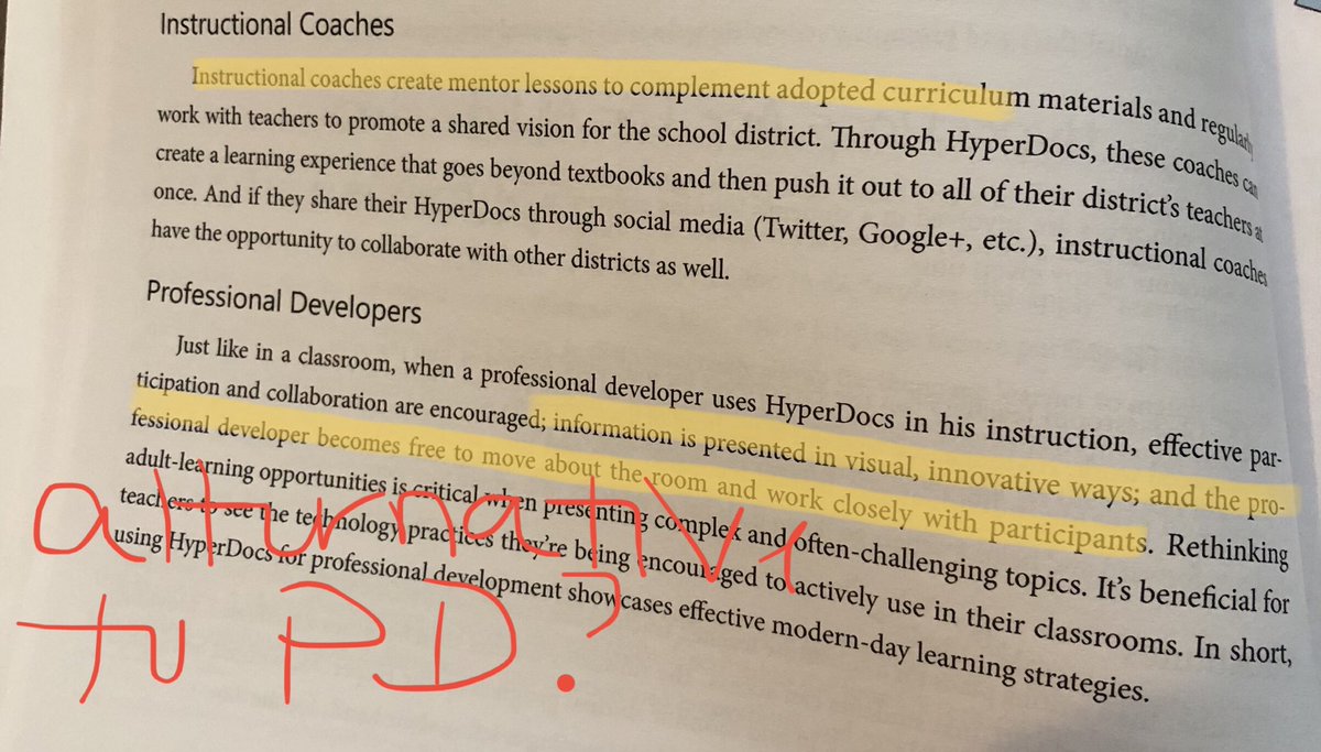 GardinMadison's tweet photo. A new way to have PD meetings! And you can look over the info again when needed. #booksnap #conversechat #TheHyperdocHandbook ⁦@lhighfill⁩ https://t.co/inJuBt4EcF