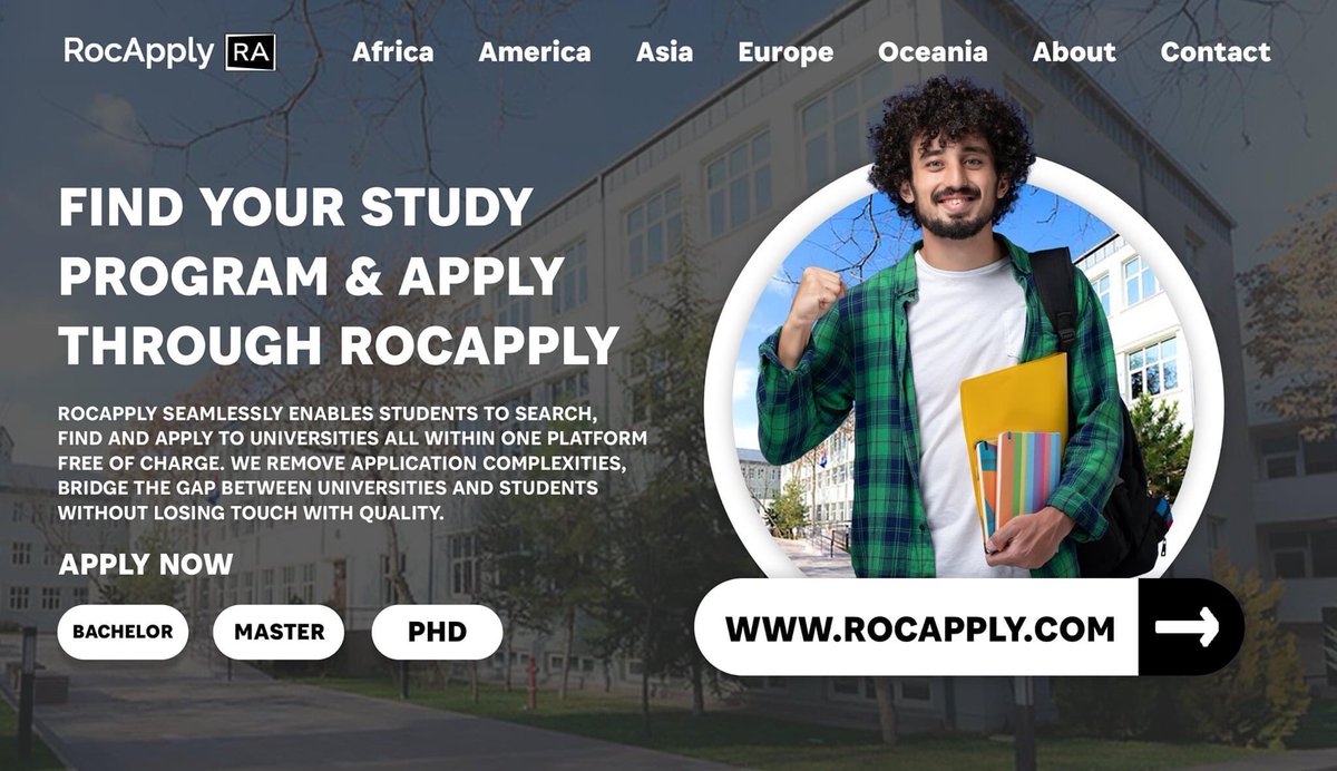 RocApply's tweet image. Achieve your dream and apply with Rocapply now: 🙌

RocApply is free of charge, with no application fees. 😍😍

Click on: rocapply.com and choose the country, university, and program, the process takes just 4 minutes.

#RocApply any university you want. ✅✅