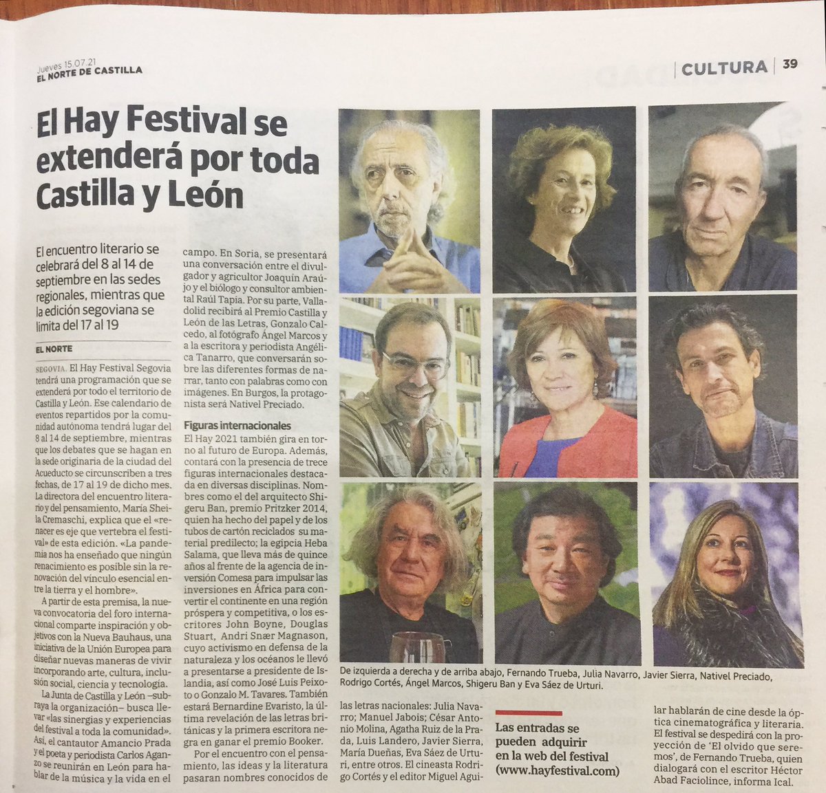 Ángel Marcos y Gonzalo Calcedo en conversación con Angélica Tanarro. Narradores de las palabras e imágenes en el Hay Festival Segovia 2021