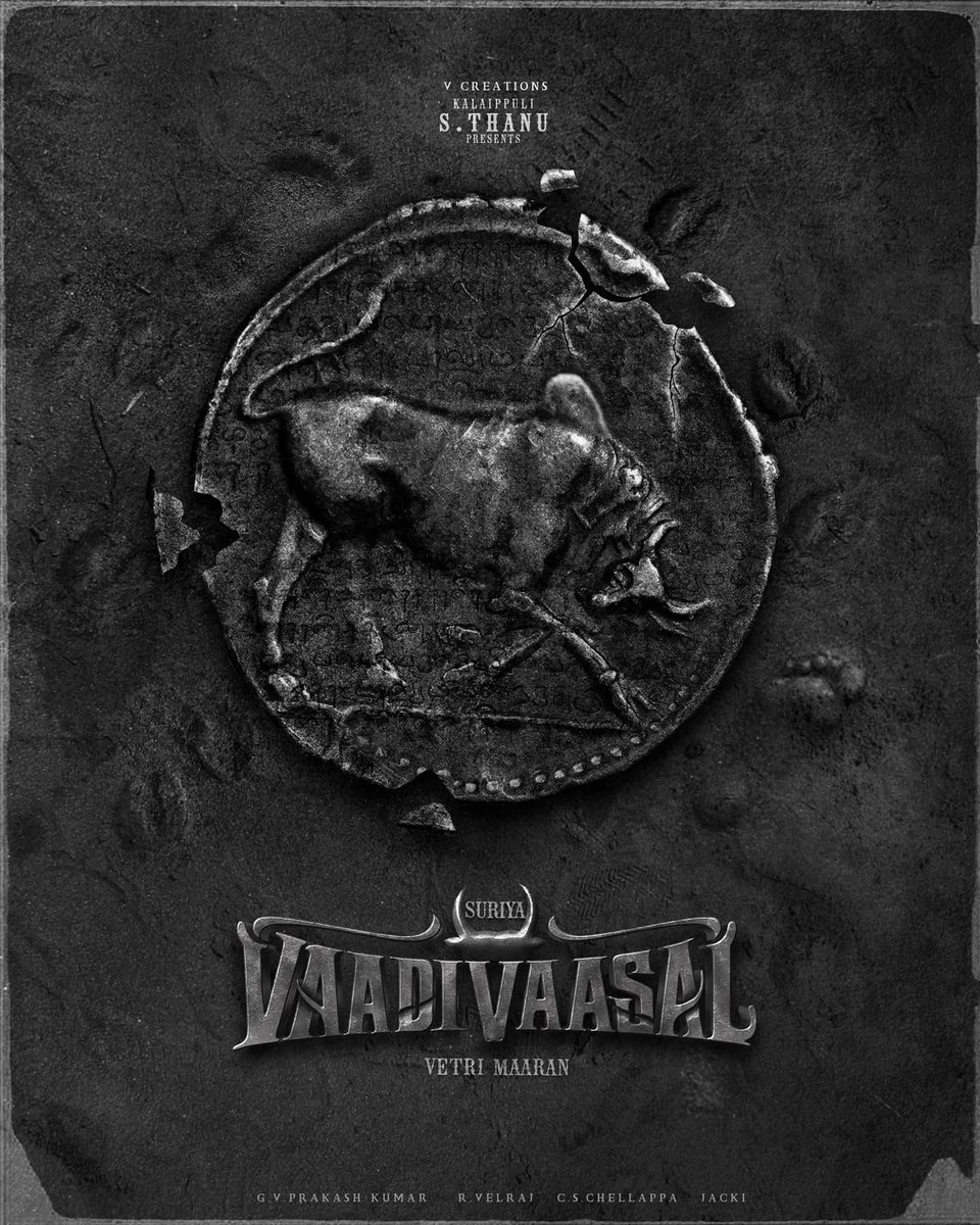 SacnilkEntmt's tweet photo. Here is the #TitleLogo of #VaadiVaasal.

A symbol that signifies History and Bravery.

The combo of #Suriya - #VetriMaaran is going to be epic!

#VaadiVaasalFirstLook | #Vaadivasal https://t.co/8wpFtMPn23