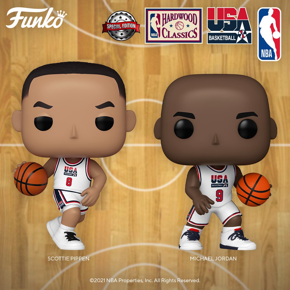 Funko Europe's tweet - "Coming Soon: USA Basketball - Scottie Pippen Michael Jordan! Heading exclusively to: Scottie Pippen 🇬🇧🇪🇺 & Michael Jordan 🇬🇧 Tesco 🇫🇷 FNAC 🇧🇪 Smartoys 🇩🇪🇦🇹🇨🇭 Mueller 🇪🇸🇵🇹 El Corte Ingles 🇮🇹 Games ...