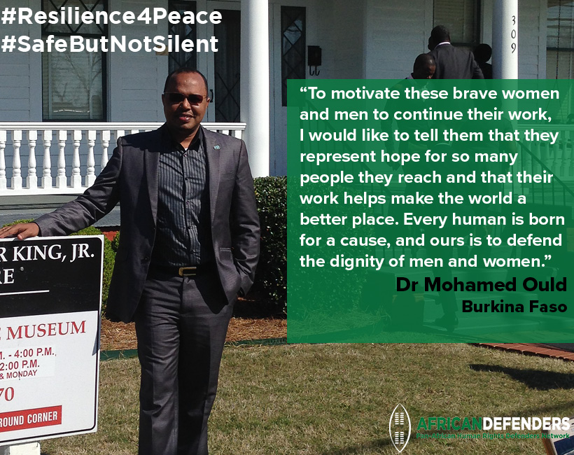 AfricaDefenders's tweet photo. Today in our #resilience4peace campaign, Dr Mohammed Ould, from Association Tartit reminds #HumanRightsDefenders working in conflict areas to always remember what they represent for the people they help when they feel like giving up! https://t.co/A9mYgawzuI