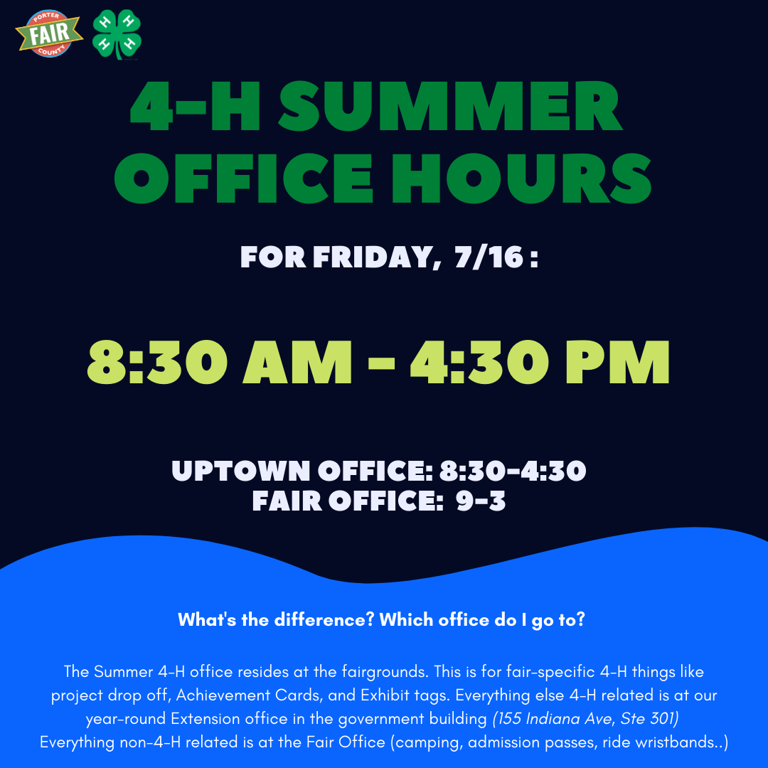 Today's 4-H Summer Office hours!