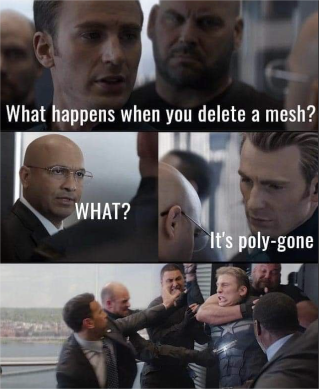 AdskMaya's tweet photo. Oh no, he didn't! 🙅‍♂️ A little laugh courtesy of u/cubemacplayer on Reddit.
#3Dartist #meme https://t.co/SLfapaYWeP