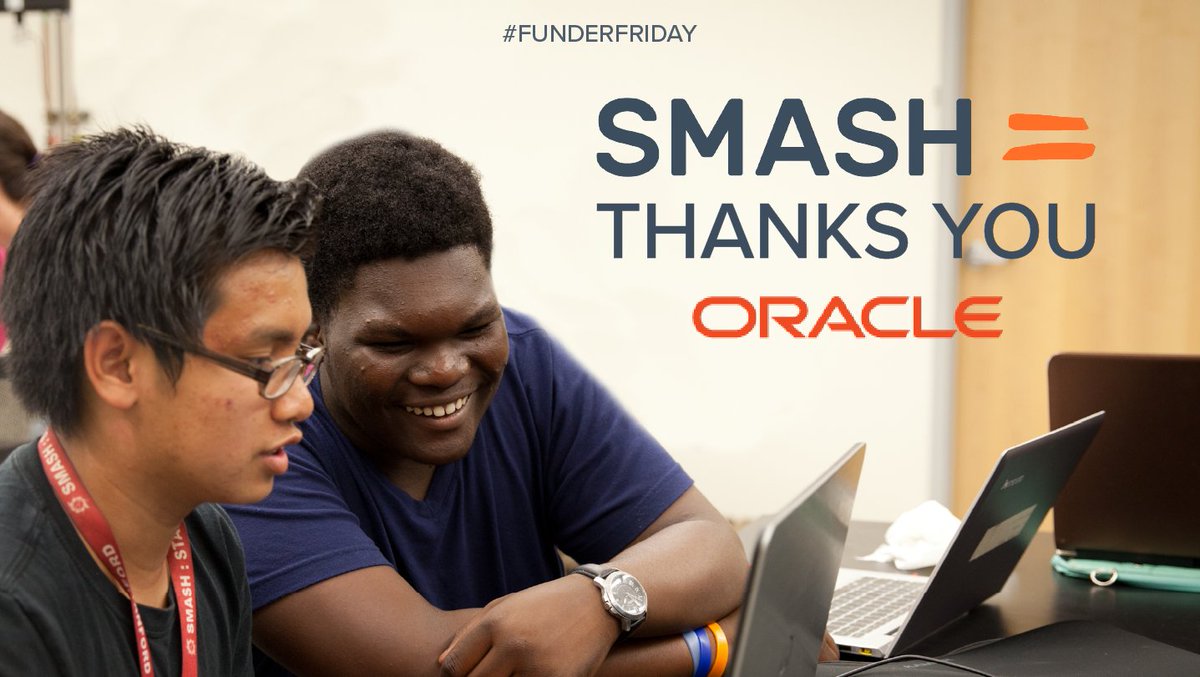 SMASHprogram's tweet photo. Big #FunderFriday shout-out to @ORCLCitizenship for supporting the empowerment of #studentsofcolor in science, technology, engineering and math (#STEM)! Thank you for your generosity! #FunderFriday #SMASHBarriers https://t.co/tEDpJo6E8v https://t.co/pcag1xHLqj