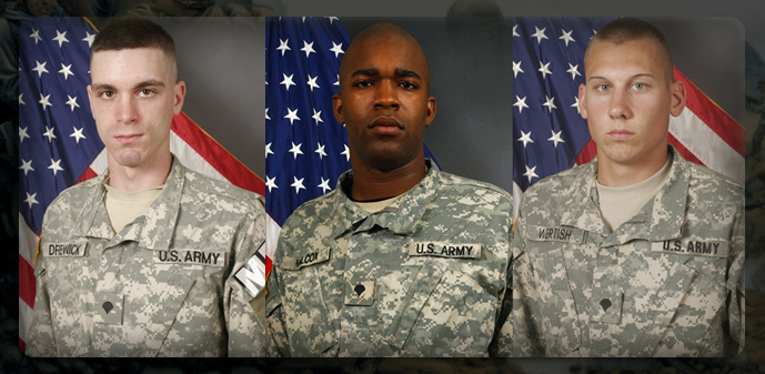 MNNationalGuard's tweet photo. Please take a moment today to remember SPC Daniel Drevnick, SPC Carlos Wilcox and SPC James Wertish who were killed July 16, 2009, in Basrah, Iraq, while serving with the Minnesota National Guard's 34th Military Police Company Stillwater MN.  (More: https://t.co/Vjop49mfpQ) https://t.co/TmMqAKeVoz