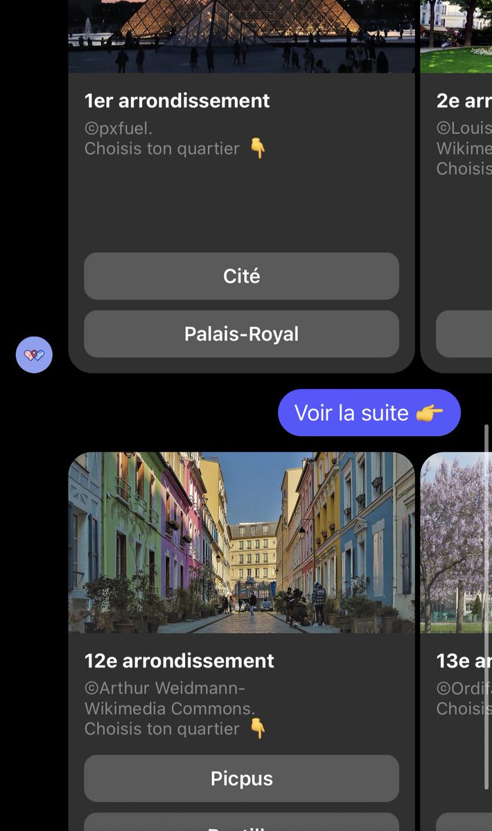 City_Maze_'s tweet photo. On vous rappelle que notre Bot sur Messenger propose une quarantaine de parcours parisiens à réaliser entre amis/amoureux !
Pour y accéder:
1) Envoyez un message à City Maze sur Facebook/Messenger (https://t.co/0akXTePbfp…)
2: Utilisez notre website: https://t.co/z9iWCxAZxQ https://t.co/6RLLcb3kUD