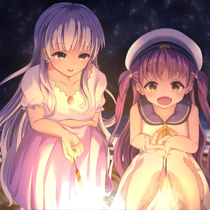 うみちゃん&しろは描きました🎇 