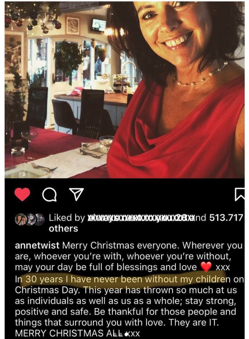 TLarrative's tweet image. When Anne told this fan Harry and Gemma were stuck in London for Christmas 2020.