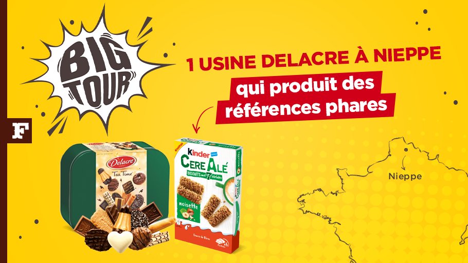 FerreroFr's tweet photo. Première étape du #BigTour à @villeetaples dans les @hautsdefrance 📍
Une région chargée d’histoire pour la marque #Delacre qui y produit une partie de ses biscuits à Nieppe depuis 1961 ! https://t.co/ge3zLnTDUG