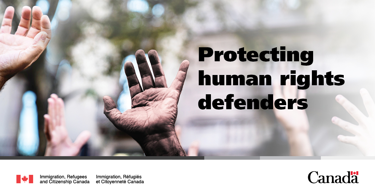 CitImmCanada's tweet photo. Human rights defenders put their own lives at risk to protect the fundamental freedoms and the rights of people around the world. In turn, Canada will offer a dedicated, permanent protection pathway for human rights defenders at risk: https://t.co/c0EJdKxz11 https://t.co/7E03d07E8R
