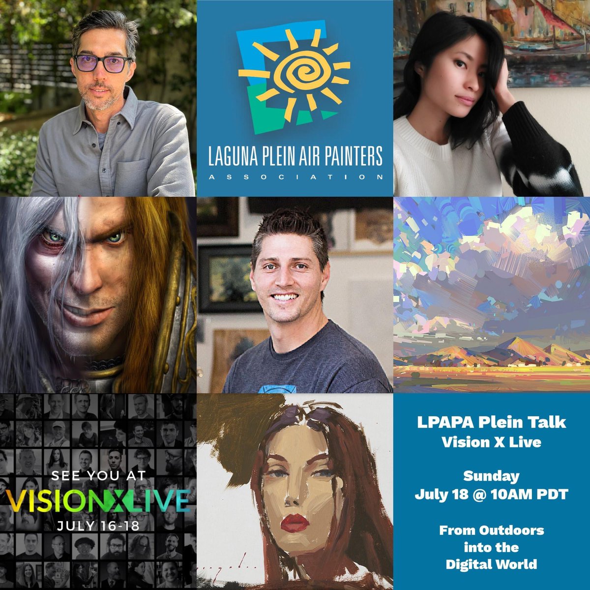 artLPAPA's tweet photo. LPAPA Plein Talks at Vision X Live!

FRIDAY 9am: Lori Putnam, Paul Kratter, &amp; Rick J. Delanty

SATURDAY 2pm: Debra Huse, Suzie Baker, Kathleen Dunphy, &amp; Rick J Delanty

SUNDAY 10am: Justin Thavirat, Tiffanie Mang, &amp; Brandon Gonzales

#lpapa @visionxliveconference 
#visionxlive https://t.co/Xn52hB9xeb
