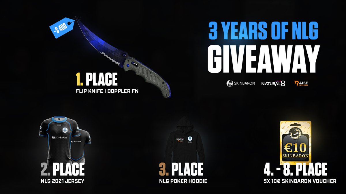 No Limit Gaming (@no_limit_gg) on Twitter photo Yesterday we celebrated 3 years of NLG, and we want to give something back, to thank all of you for your continuous support💙
To participate simply:
1⃣ FOLLOW <a href="/no_limit_gg/">No Limit Gaming</a>
2⃣ RETWEET this post
3⃣ TAG 2 friends
#AllinforNLG Yesterday we celebrated 3 years of NLG, and we want to give something back, to thank all of you for your continuous support💙
To participate simply:
1⃣ FOLLOW <a href="/no_limit_gg/">No Limit Gaming</a>
2⃣ RETWEET this post
3⃣ TAG 2 friends
#AllinforNLG