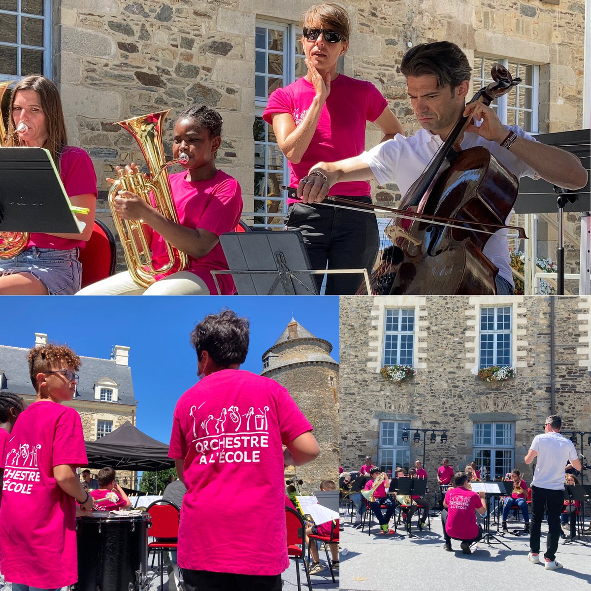 EPinault's tweet photo. ⁦@GautierCapucon⁩ en répétition à ⁦@chateaugiron⁩ avec les jeunes musiciens de l’ecole La Vallée St Brieuc avec le dispositif ⁦@Orchestreecole⁩ Reportage à 19h sur ⁦@france3Bretagne⁩ https://t.co/2rvs4yIycS