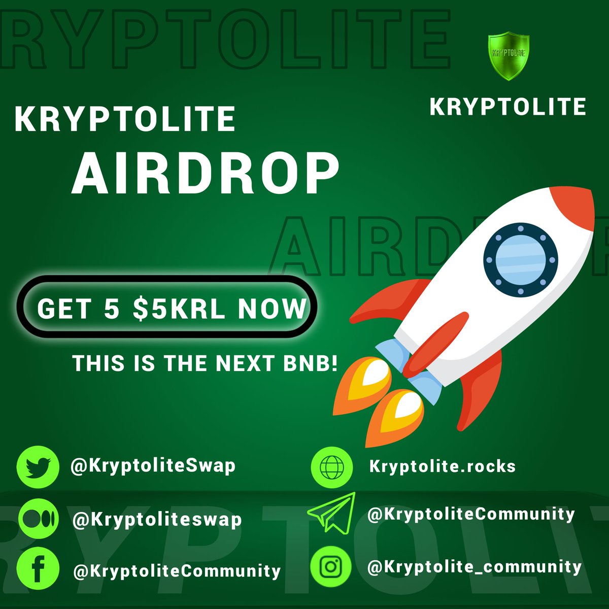 If there is any airdrop anyone shouldn't miss it's this!!!
Solid project ✅
⏩ Open the link below.
t.me/KRLairdrop_bot
Join and get 5 $KRL + 1 per referral 🥳
Claim Airdrop Bounty 🎉
kryptolite.rocks/airdrop
You don't want to missthis opportunity!
#Kryptolite #Airdrops #BSC