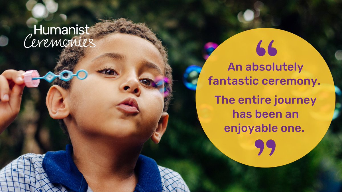 'An absolutely fantastic ceremony.'

Find out more about our naming, welcoming, and coming of age ceremonies...

humanism.org.uk/ceremonies/hum…

#family