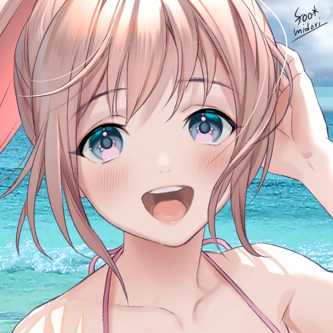 「はやく泳ごうよ!」 