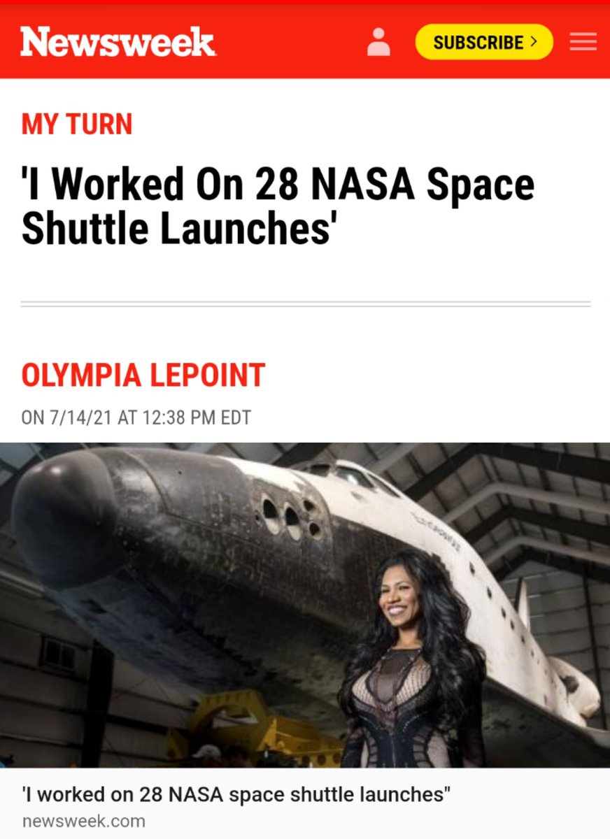 OlympiaLePoint's tweet photo. Deeply honored to be featured in @Newsweek with my personal story of launching #NASA Space Shuttle Rockets. Read the full article here:
https://t.co/feKM1lRLy6
#OlympiaLePoint #WomenInSTEM #HiddenFigures #AnswersUnleashed #Authors #OlympiaLePointNewsweek #Newsweek #SpaceShuttle https://t.co/bepVCfDVxk