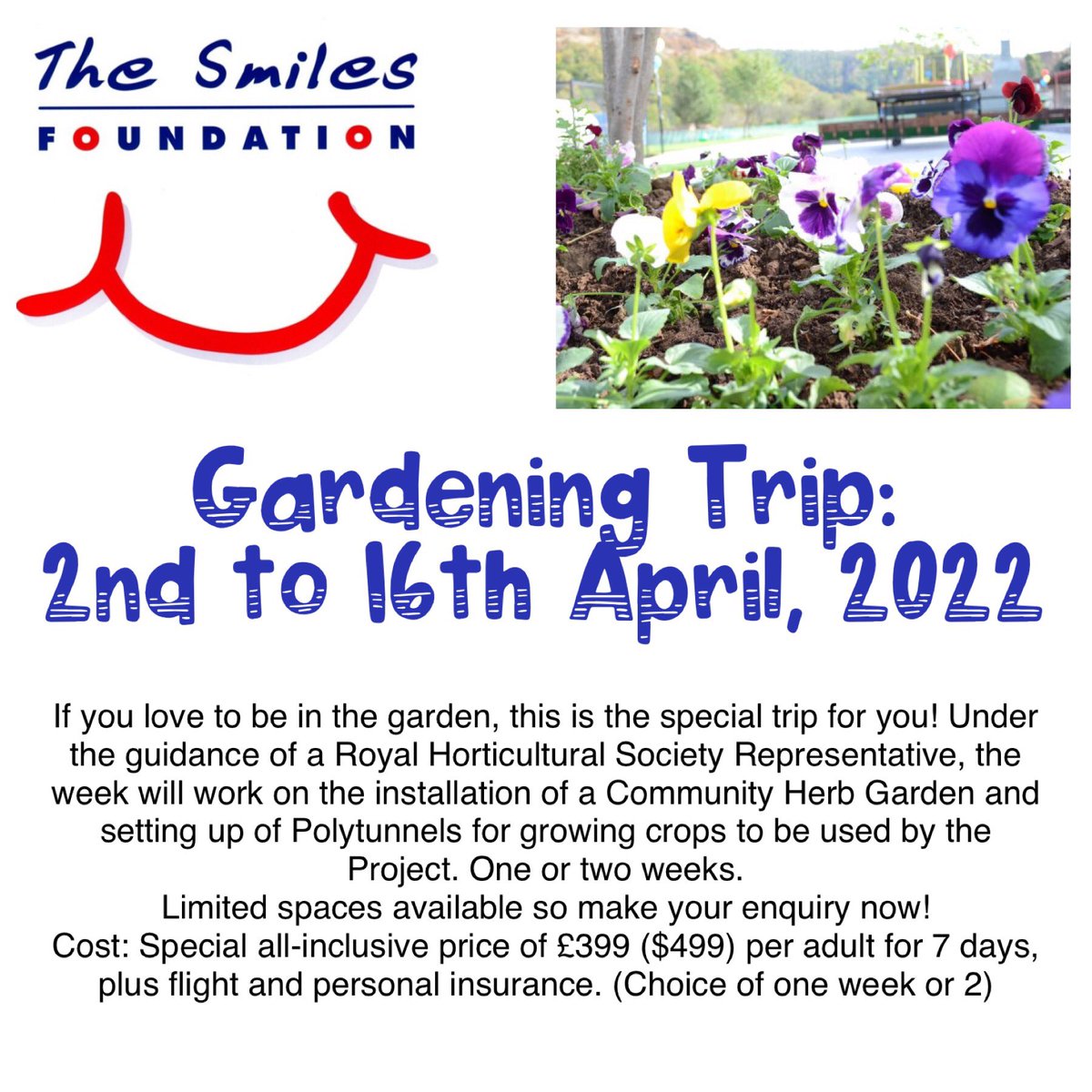 Smiles_Romania's tweet photo. Do you have a love of Gardening ? 
We have a #mission trip for YOU!
Coming in 2022 we have our #Gardening Mission trip
Share this with someone who you think could be interested!
Gardening Trip: 🌳🌺🌼🌻🪴🌿
￼2nd to 16th April, 2022
 #romania #missiontrip #christian @CSCharities https://t.co/j9Bct2Y24F