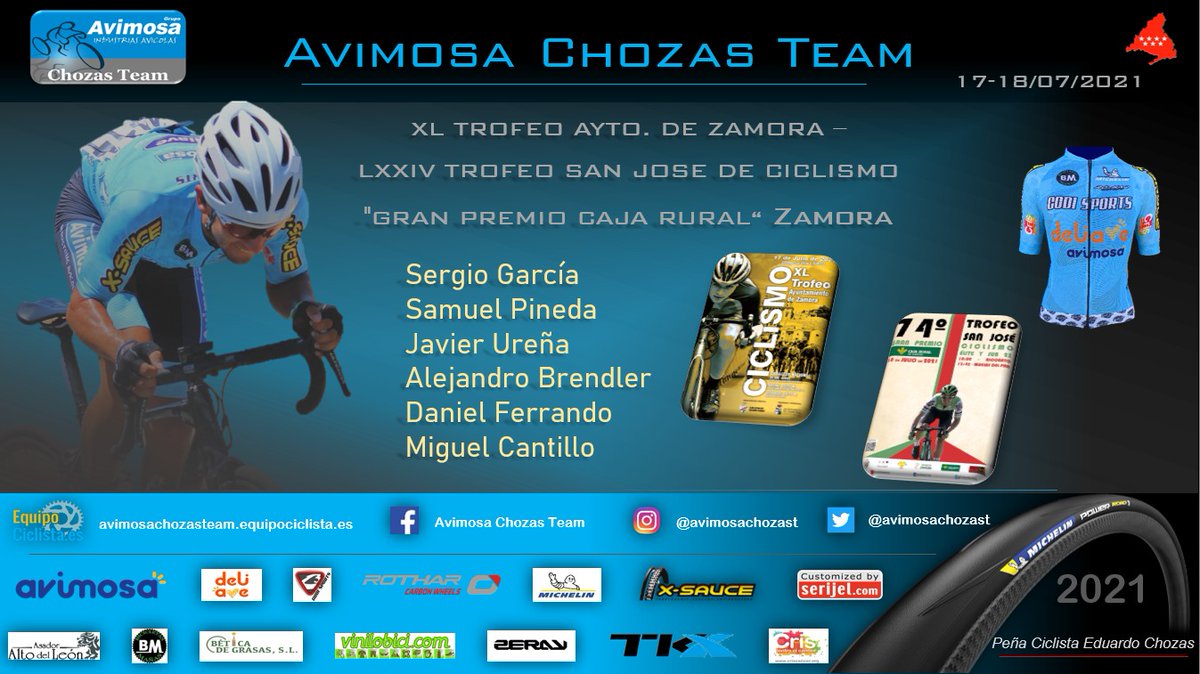 Un año mas estaremos en Muelas del Pan, disputando el Trofeo San Jose GP Caja Rural. Os presentamos a nuestros corredores para esa cita!! <a href="/grupoavimosa/">Grupo Avimosa</a> 

#Trofeosanjose21