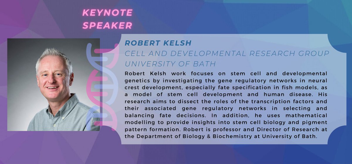 SciMed PhD Conference (@unigescimedphd) on Twitter photo Is our pleasure to present you our keynote speaker !
Robert Kelsh <a href="/bssrnk/">Robert Kelsh</a> from <a href="/UniofBath/">University of Bath</a> will be with us in the 2nd Scimed Conference <a href="/LifeSciencesPh1/">LifeSciencesPhD_UNIGE</a> to talk about gene regulation in cell development and more Is our pleasure to present you our keynote speaker !
Robert Kelsh <a href="/bssrnk/">Robert Kelsh</a> from <a href="/UniofBath/">University of Bath</a> will be with us in the 2nd Scimed Conference <a href="/LifeSciencesPh1/">LifeSciencesPhD_UNIGE</a> to talk about gene regulation in cell development and more