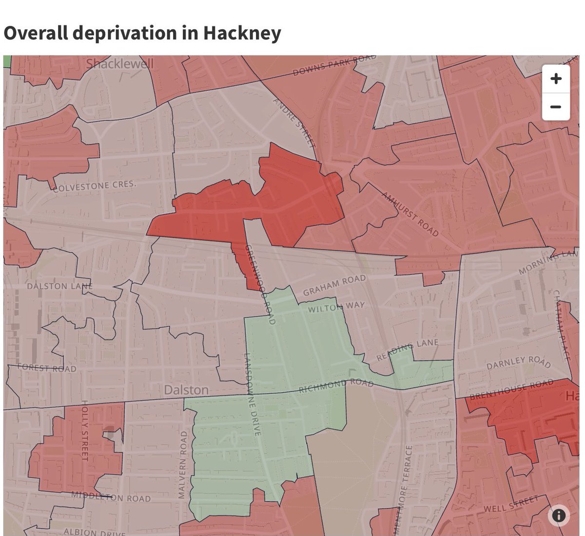 Interesting how one of the most deprived areas in the country is the exact area of Hackney I have been raising concerns about in terms of  
traffic dumping and disadvantage. It includes Mossbourne sch &amp; RoofTop nursery. <a href="/VincentStops/">Vincent Stops</a> <a href="/mayorofhackney/">Mayor of Hackney</a> 

hackneygazette.co.uk/news/hackney-d…