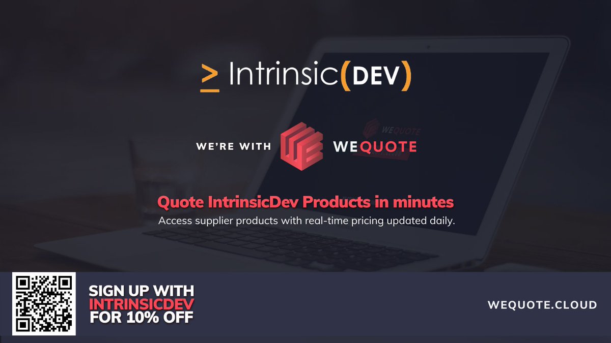 IntrinsicDev's tweet image. Looking for a more time efficient and cost effective way to build quotes for your prospective clients? We&apos;ve teamed up with @WeQuoteLtd and added our entire driver catalogue to their database! Find out more: app.wequote.cloud/signup/intrins…
