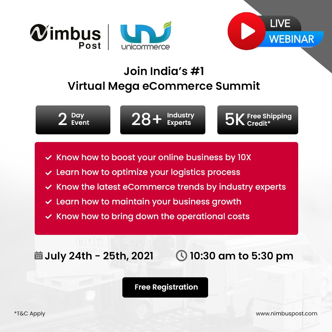 dwarftwits's tweet photo. Unveil endless growth opportunities for your business at Saral 2.0, the biggest eCommerce event on 25th July. Catch industry experts sharing the latest trends and business strategies in live sessions. Limited free seats. https://t.co/9G5Y3pYcz8
#ecommerce #unicommerce #saral2.0 https://t.co/lwG6bMXO9s