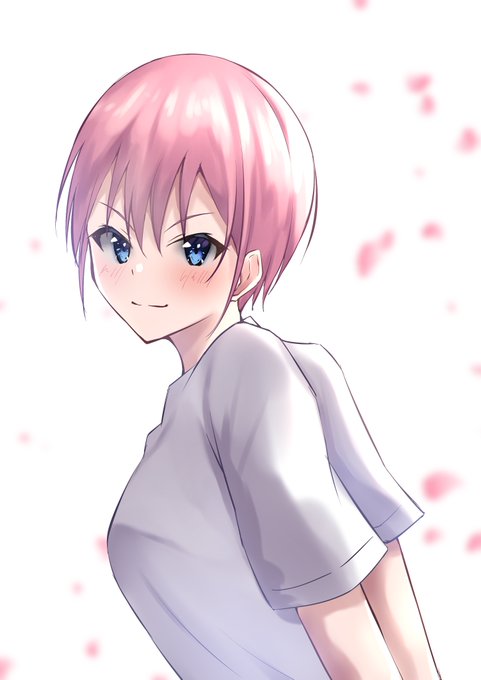 ほめてれさんがTwitterに投稿した中野一花(五等分の花嫁)のイラスト。