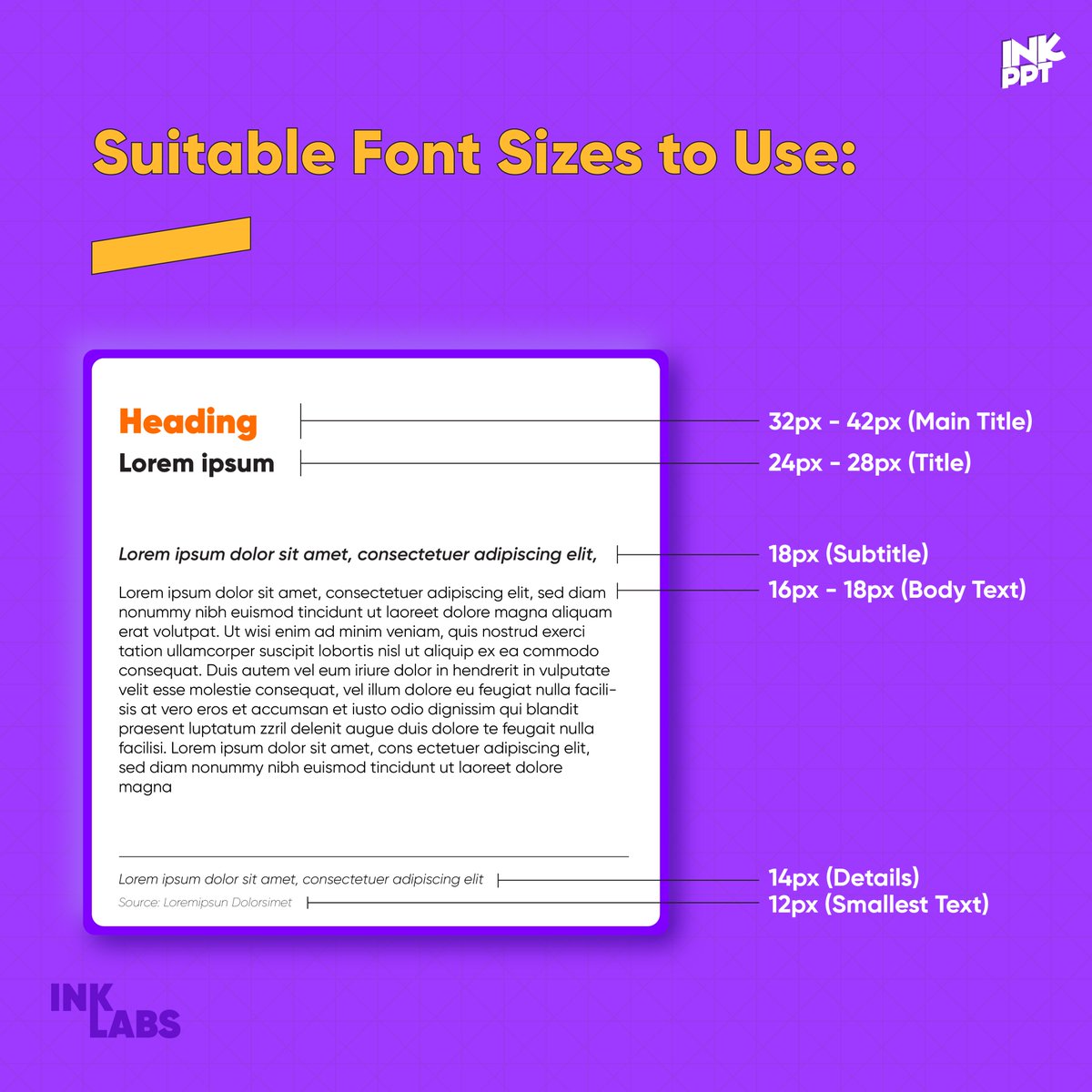 INKPPT's tweet photo. Fonts sizes that are the best for your designs.
#fontsizes #designlove #presentations #presentationdesigntips #designagency #designtips #contentcreation #contentdesign #contentsocialmedia #socialmediatips #socialmediadesign #editing #photoediting #pictureedititing #presentation https://t.co/CNBRJMsH1N