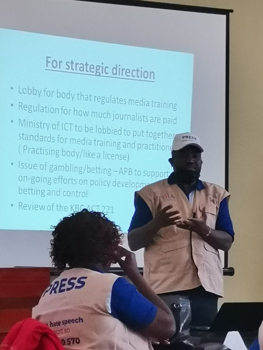 "There should be a body that regulates Media training and remuneration of Journalists". APB Strategic plan day 2. Presentation <a href="/NickOmond/">Nicholas Omondi</a> <a href="/CatherineNdonye/">Catherine Ndonye HSC</a> <a href="/tmutemi/">Tibby M</a> <a href="/tnabusoba/">Toepista Nabusoba</a> <a href="/psheghu/">Pauline Sheghu, HSC,</a> <a href="/omoleasiko/">omole asiko</a>