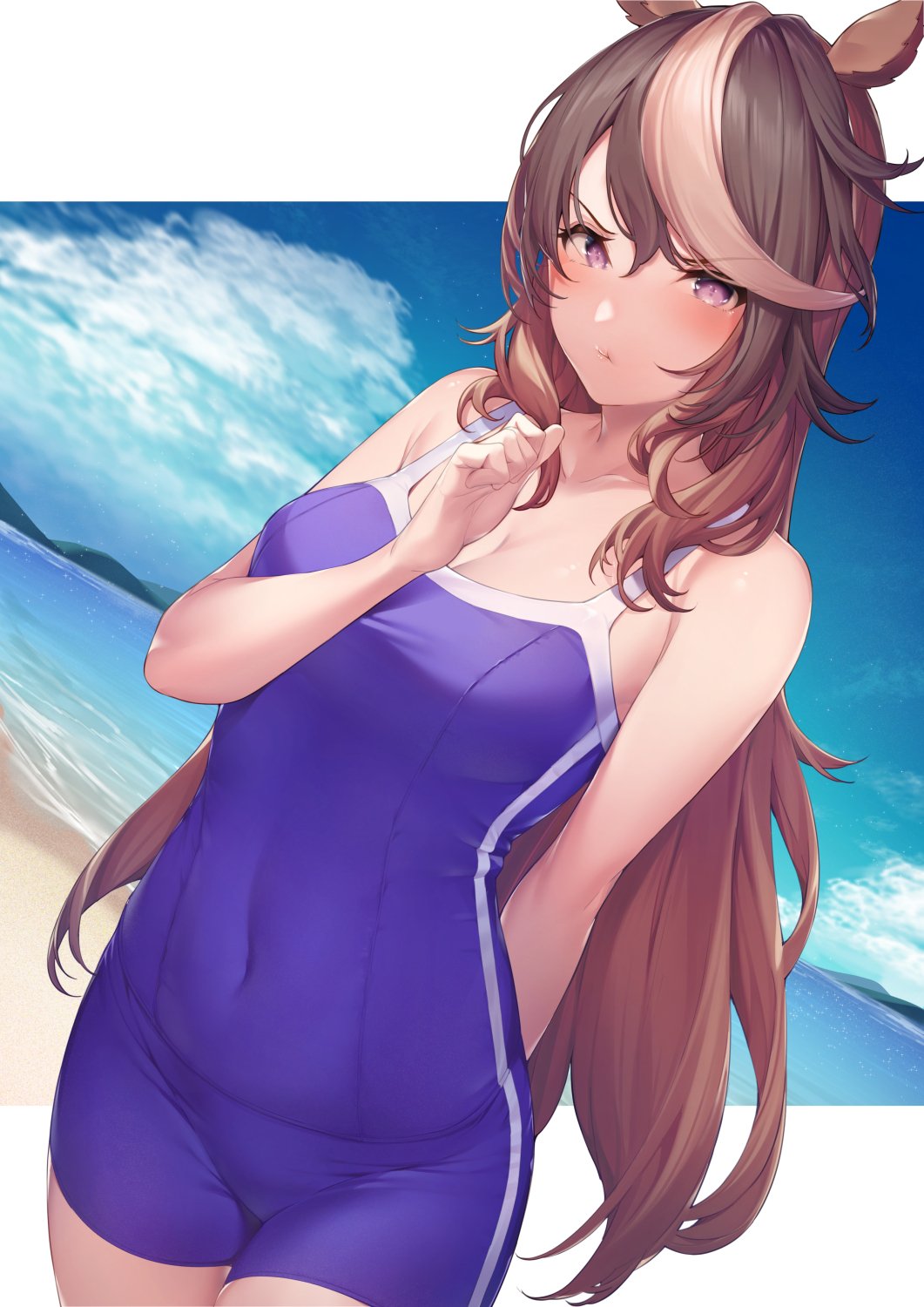ウマ娘 水着姿を見られて照れるシンボリルドルフ イラスト ウマ娘うまぴょいまとめ