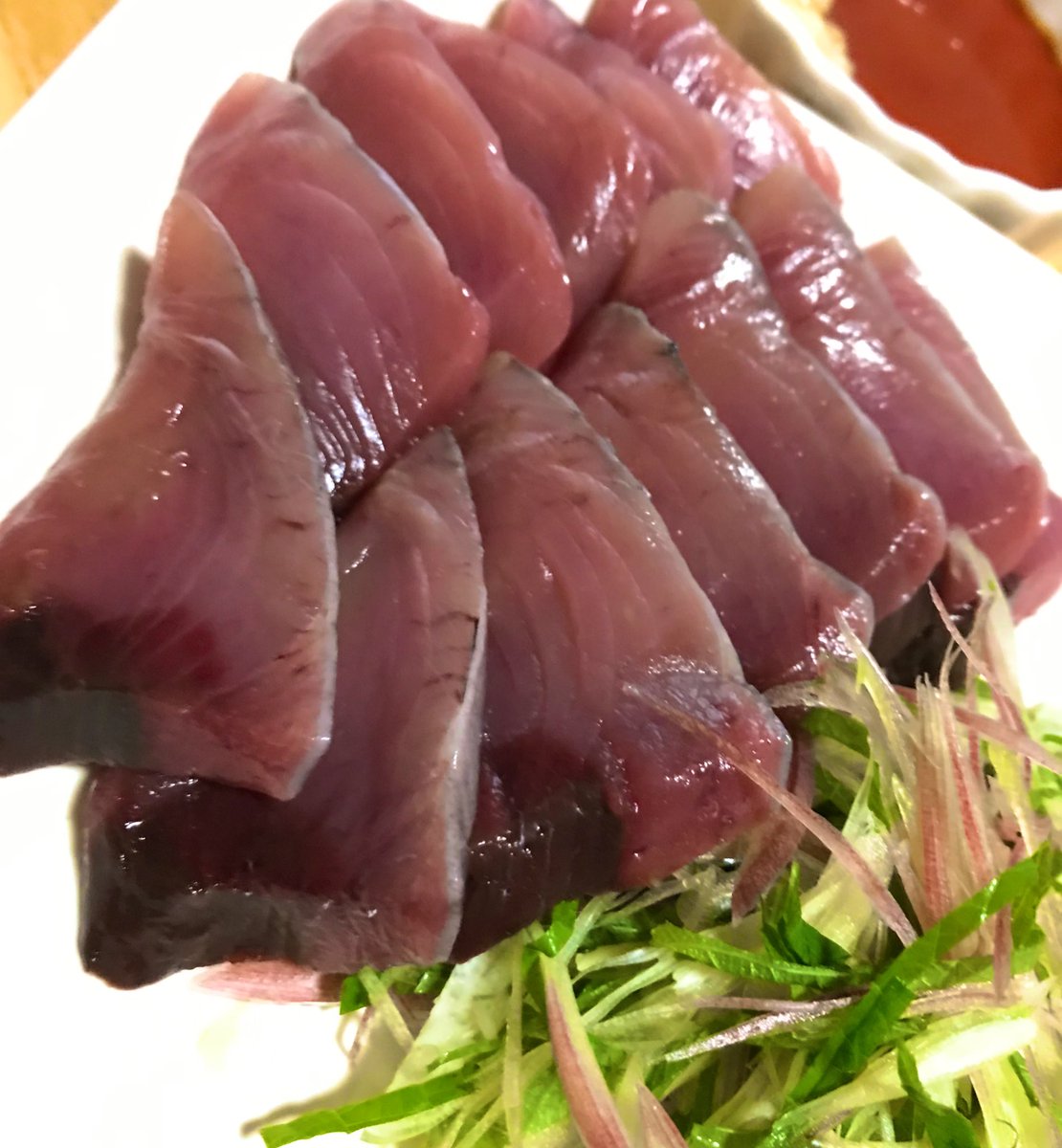 薬味沢山大蒜醤油鰹赤身 薬味沢山大蒜醤油鰹赤身
