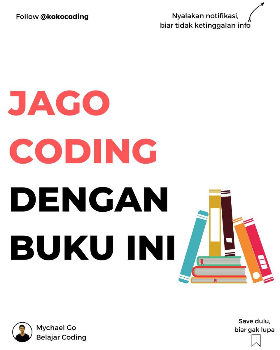 mychaelgo's tweet image. instagram.com/p/CRYkoejBHrV/ 
📚 Buku biar jago coding 🔥
.
.
➡️Follow kokocoding
➡️Follow kokocoding
➡️Follow kokocoding
.
.
#makinpahamcoding #anakit #teknikinformatika #programmerindonesia #codingindonesia #koding #kampusit #bukucoding #bukucodingimport #bukukodi