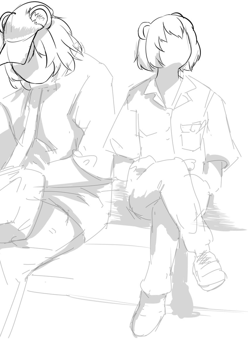 電車に乗ってたNYNのシワのスケッチ 