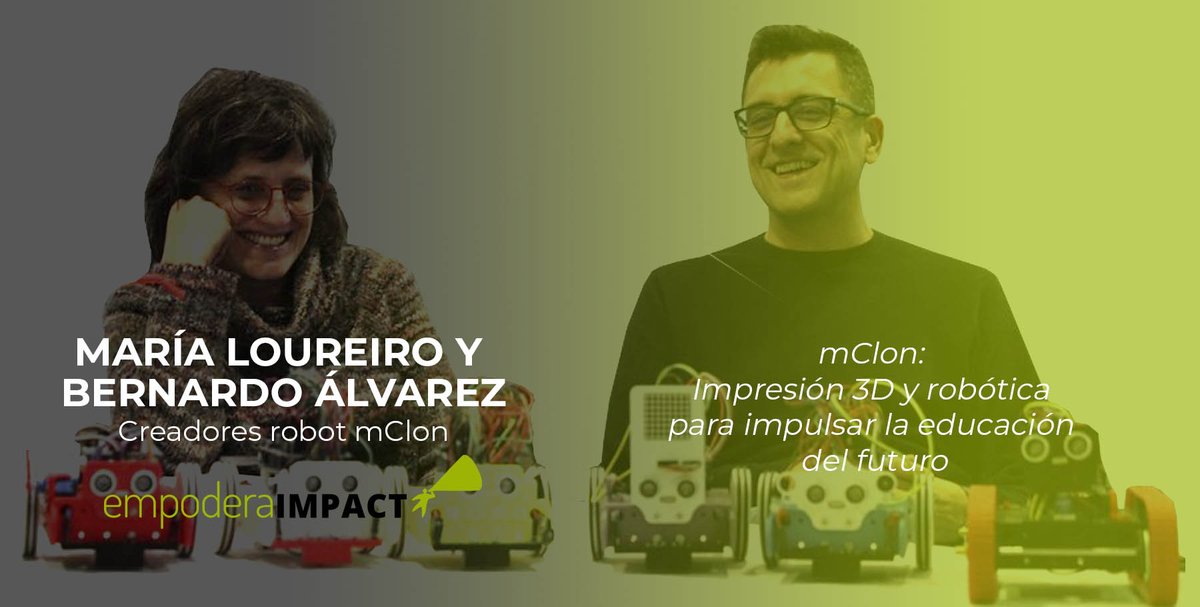 EMPODERA_org's tweet image. 🎙️ Entrevistamos a @tecnoloxia y @biober, profesores de #tecnología en sendos institutos gallegos 👉🏻bit.ly/3rf0nJ9

🤖 @mClonRobot: #Impresión3D y #robótica para impulsar la #educación del futuro

#ImpactStories #Empoderamiento #mClon #Tecnología #Mecánica #makers #robot