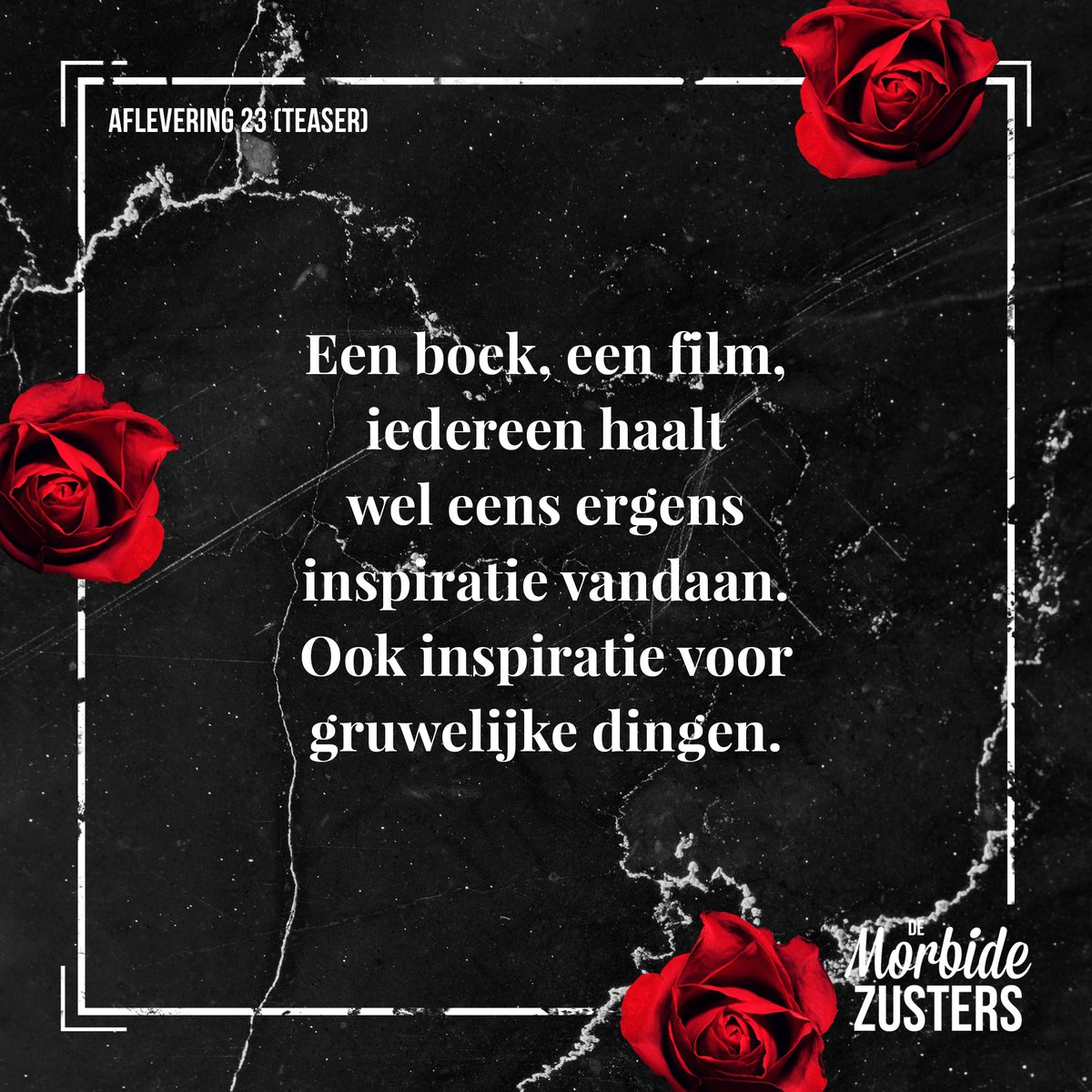 morbidezusters's tweet image. Een boek, een film, iedereen haalt wel eens ergens inspiratie vandaan. Ook inspiratie voor gruwelijke dingen. 

#demorbidezusters #podcast #truecrime #truecrimepodcast #nederlandsepodcast #dutchpodcast #doodenverderf #hint #teaser