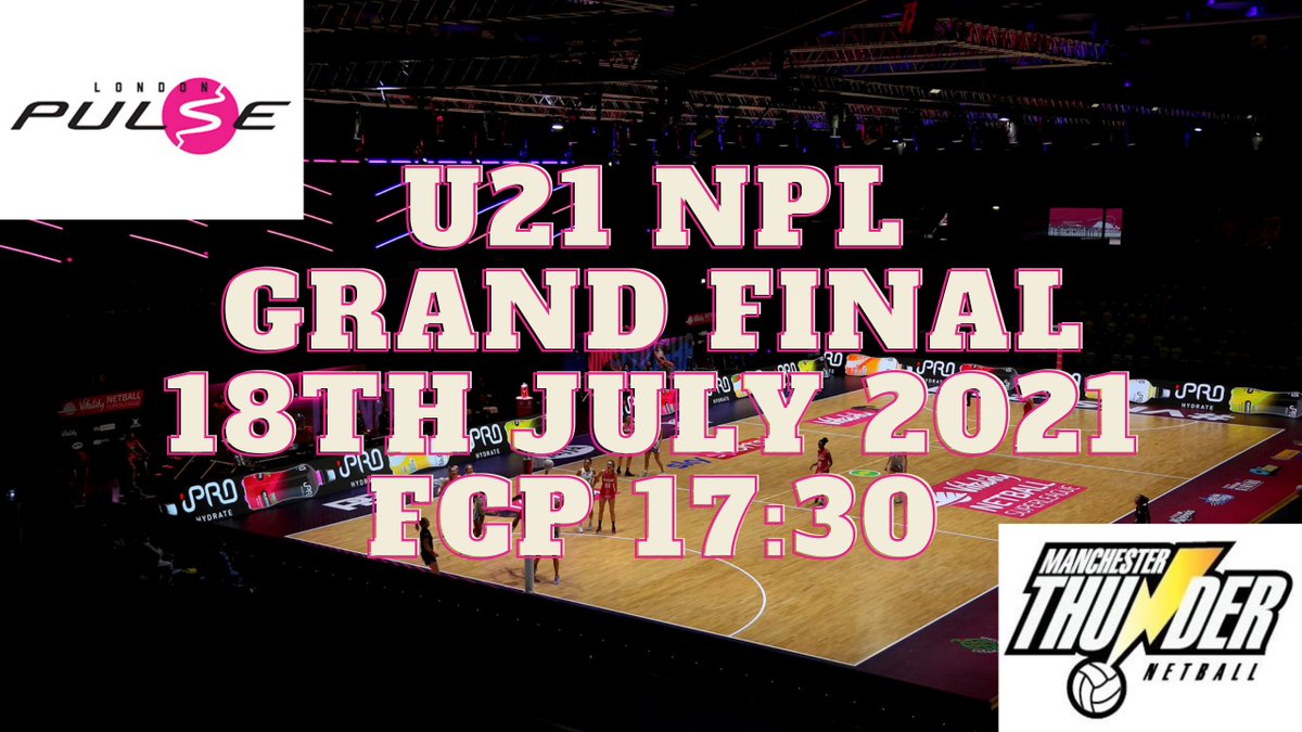PulsePathway's tweet photo. 🚨 Big News: We will be livestreaming the @EnglandNetball U21 NPL Final between @Pulse_Netball  and @PathwayThunder on Sunday 18th July at 5.30 PM

The amazing @QtrTimePod will be commentating the game.

https://t.co/it1CGWoyCS https://t.co/VlnJWRtdqg