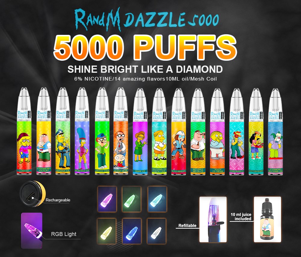 Ldcvape's tweet photo. RandM Dazzle 5000Puffs 
#liodisposable #geekbar #disposablevape #puffbar #puffplus #puffglow #popvapepen #bidistick #bididisposable #popxtra #puffxtra #xtia #puffflow #bangxxl #bmorselva #bmorvape #bmorxtra #selva #disposablepod #mrfog #puffmax #hyppe #poshplus #rickandmorty https://t.co/60ROs5DAXE