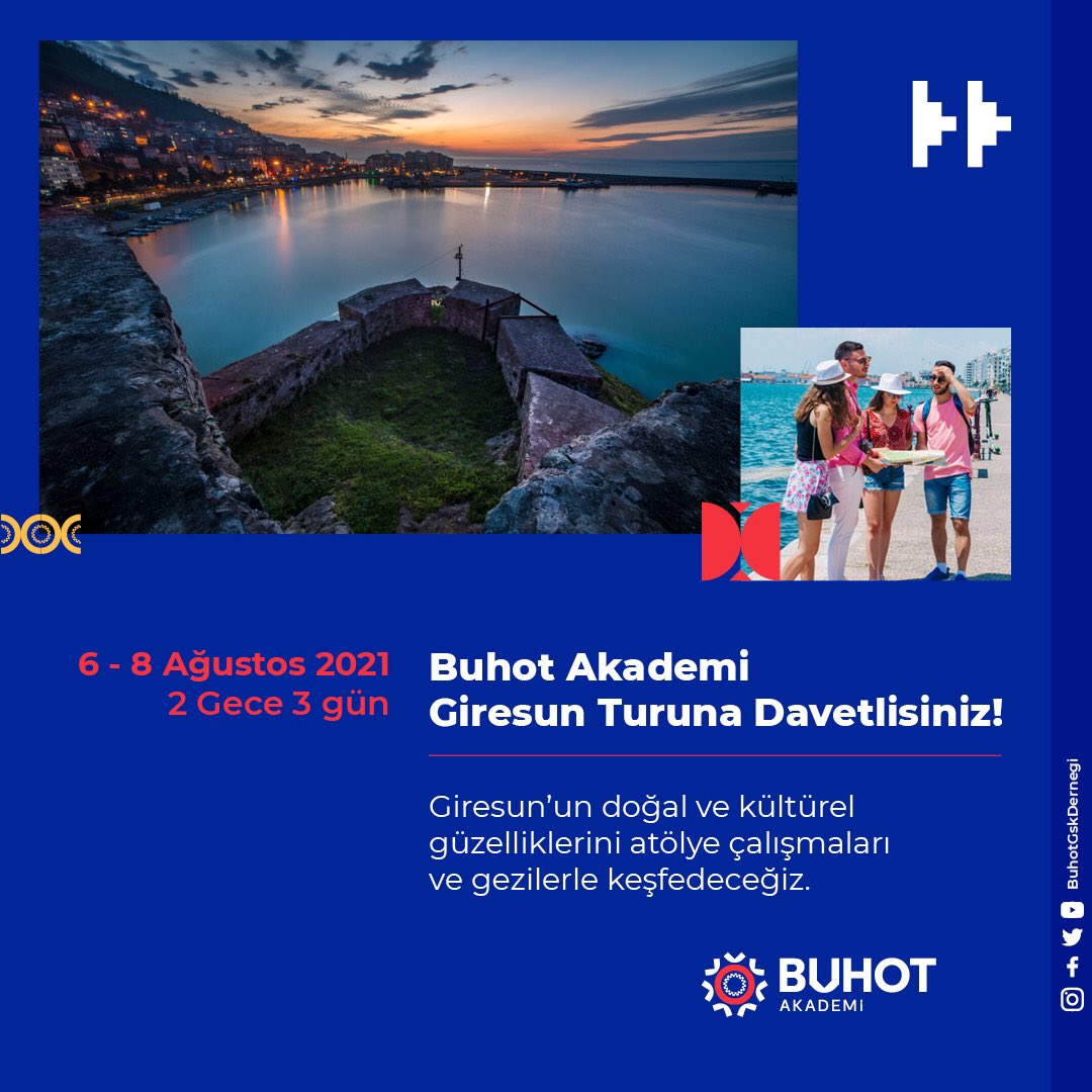 buhotgskdernegi's tweet photo. Pandeminin ardından kültür için şubelerimizle buluşuyoruz. İlk durağımız Karadeniz’in incisi Giresun. 

Yetişkinlere özel hazırladığımız gezi ve atölye çalışmalarımız Karadenizi ve kültürümüzü tanıyacağız. 

Gezi programı ve rezervasyon için : https://t.co/TkhSlDYYh6 https://t.co/rPIjlsdeNq