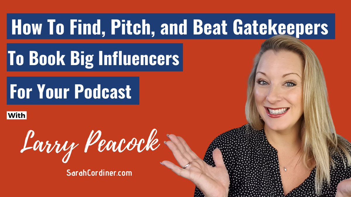 ow To Find, Pitch and Beat Gatekeepers To Book Big Influencers For Your Podcast with Larry Peacock 
https://t.co/Ttr411ycrL https://t.co/r1O7M6q2Wl