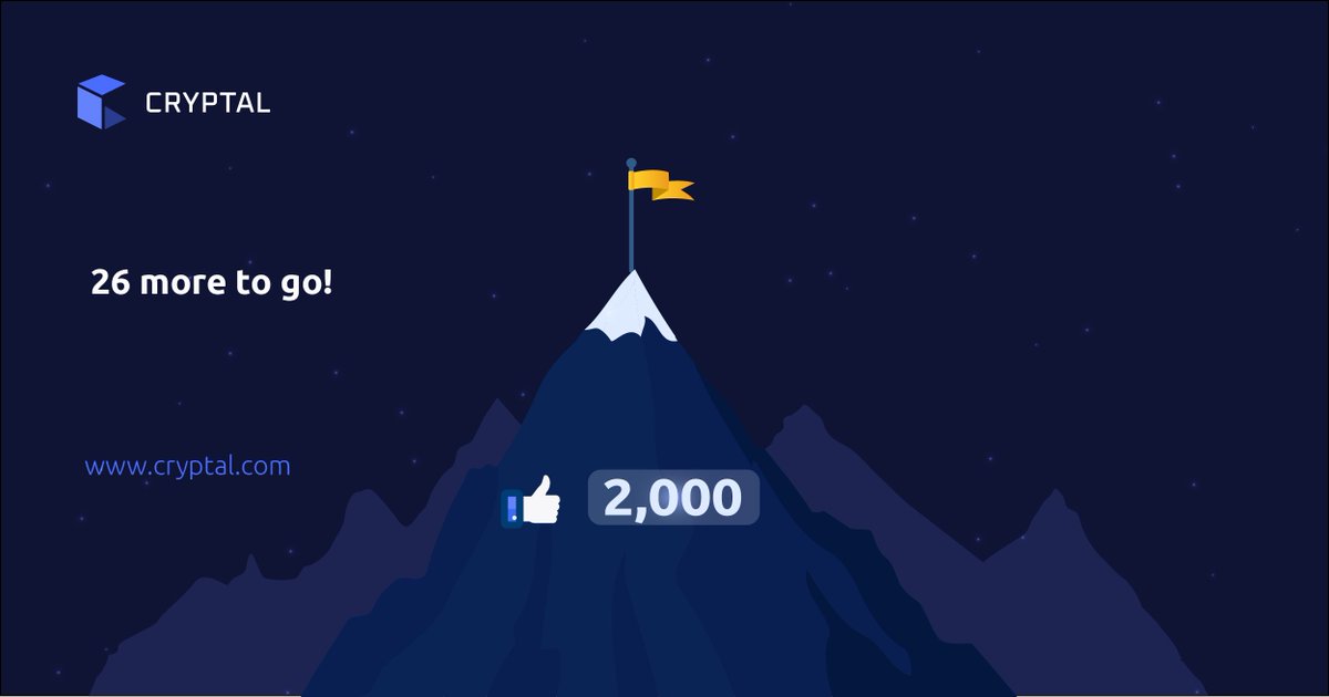 Cryptalexchange's tweet photo. 🎯 1,974 ➕ 26 🔜 2,000 ‼

🗣 Your support is gratifying 💙

#cryptalexchange #Cryptal https://t.co/Pr4dA1cIOc