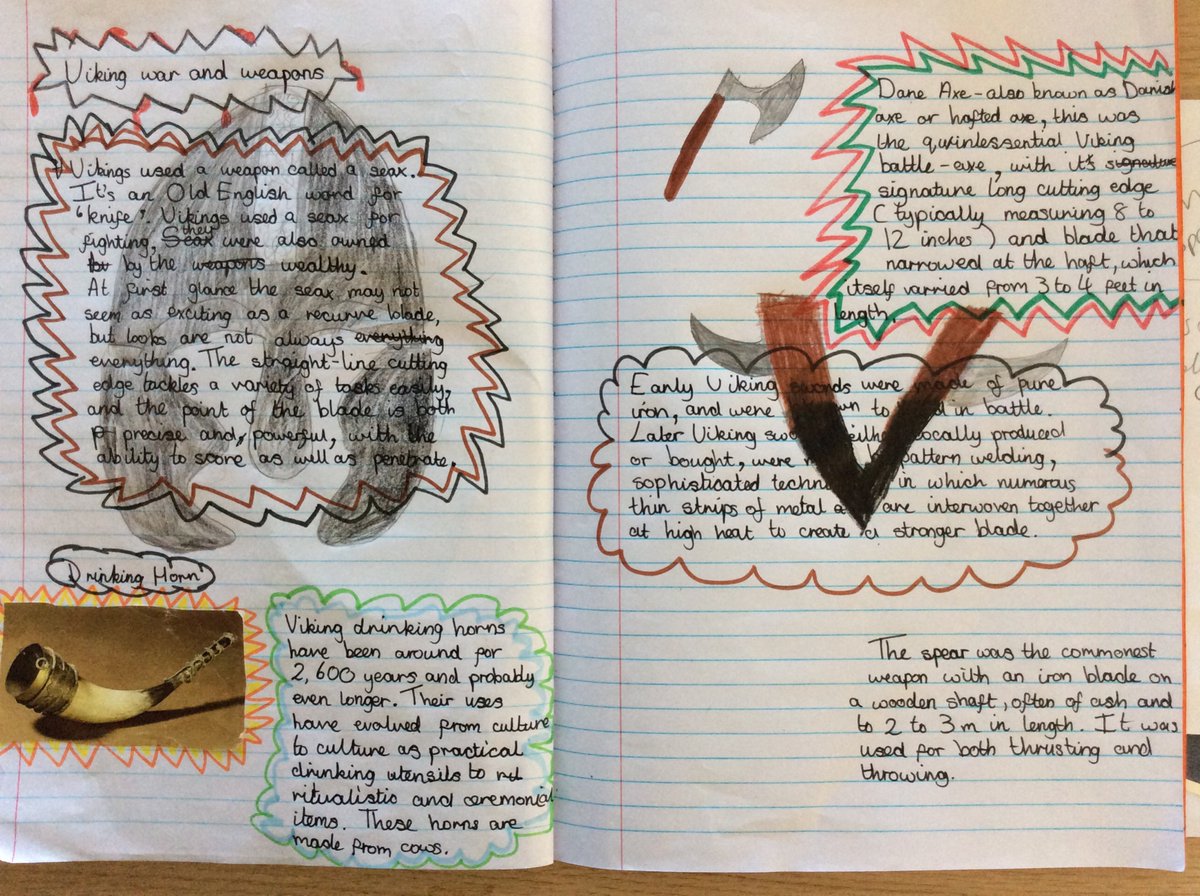 Nina in 5GA has worked so hard on her Viking project for @kingsleyhistory week. Well done 😀🔥🌟