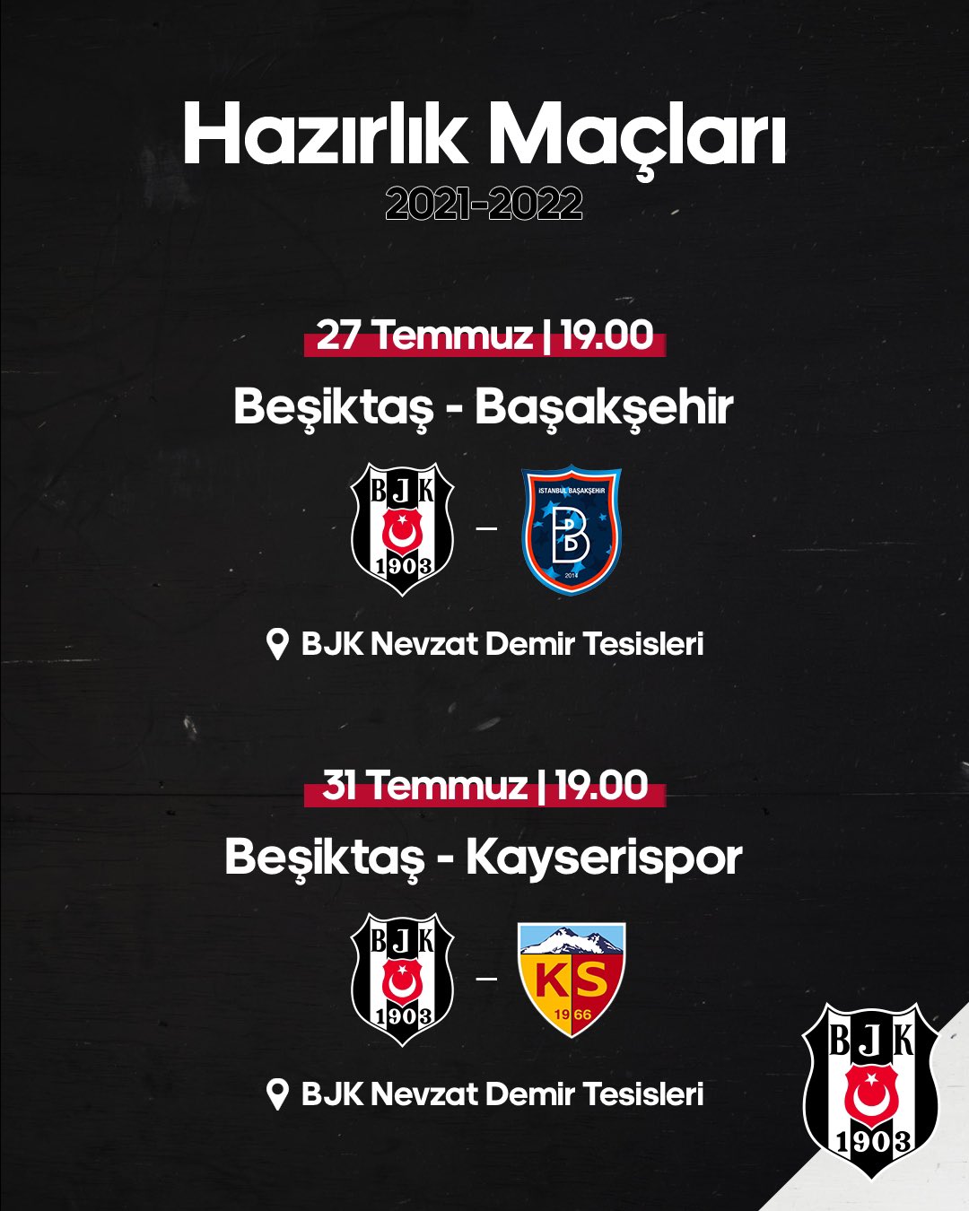 Beşiktaş JK on X: 📢 Bugün #BeşiktaşınMaçıVar 🏆 Hazırlık Maçı