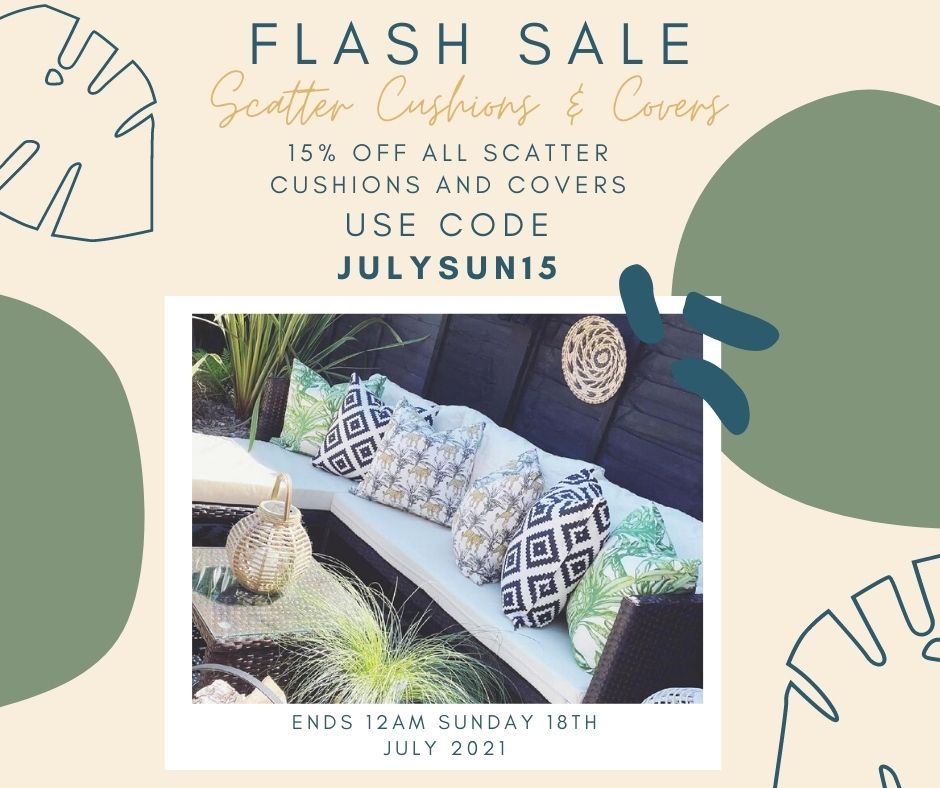 GardenistaUK's tweet photo. FLASH SALE: 15% Off Cushions &amp; Cushion Covers!

Use code JULYSUN15 at the checkout and receive 15% off any of our garden scatter cushions or scatter cushion cushion cover ranges!

#SALE #FLASHSALE
https://t.co/CT8zDKfBIo https://t.co/UWl5q6wy6h