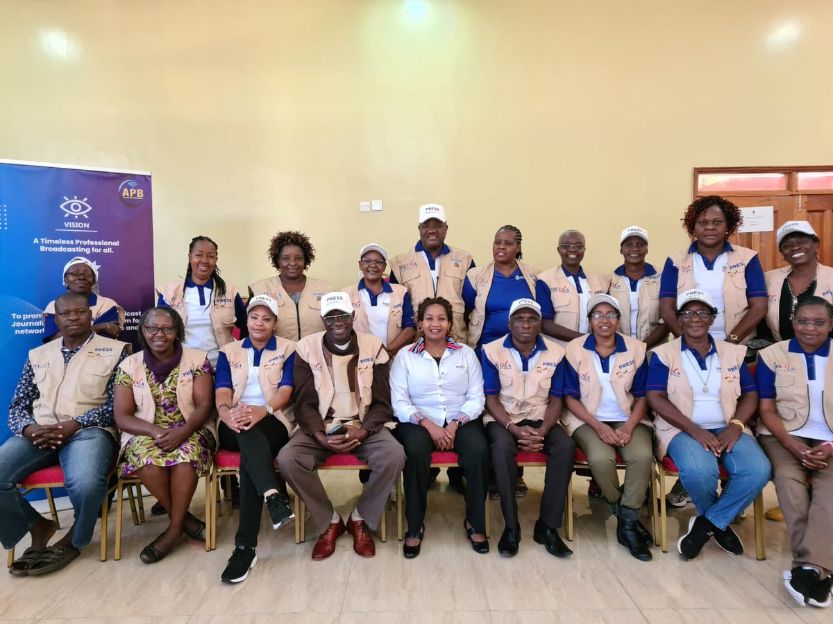 .<a href="/apbkenya/">ASSOCIATION OF PROFESSIONAL BROADCASTERS-KE</a> members donning the .<a href="/MediaCouncilK/">Media Council of Kenya</a>  journalism safety jackets.